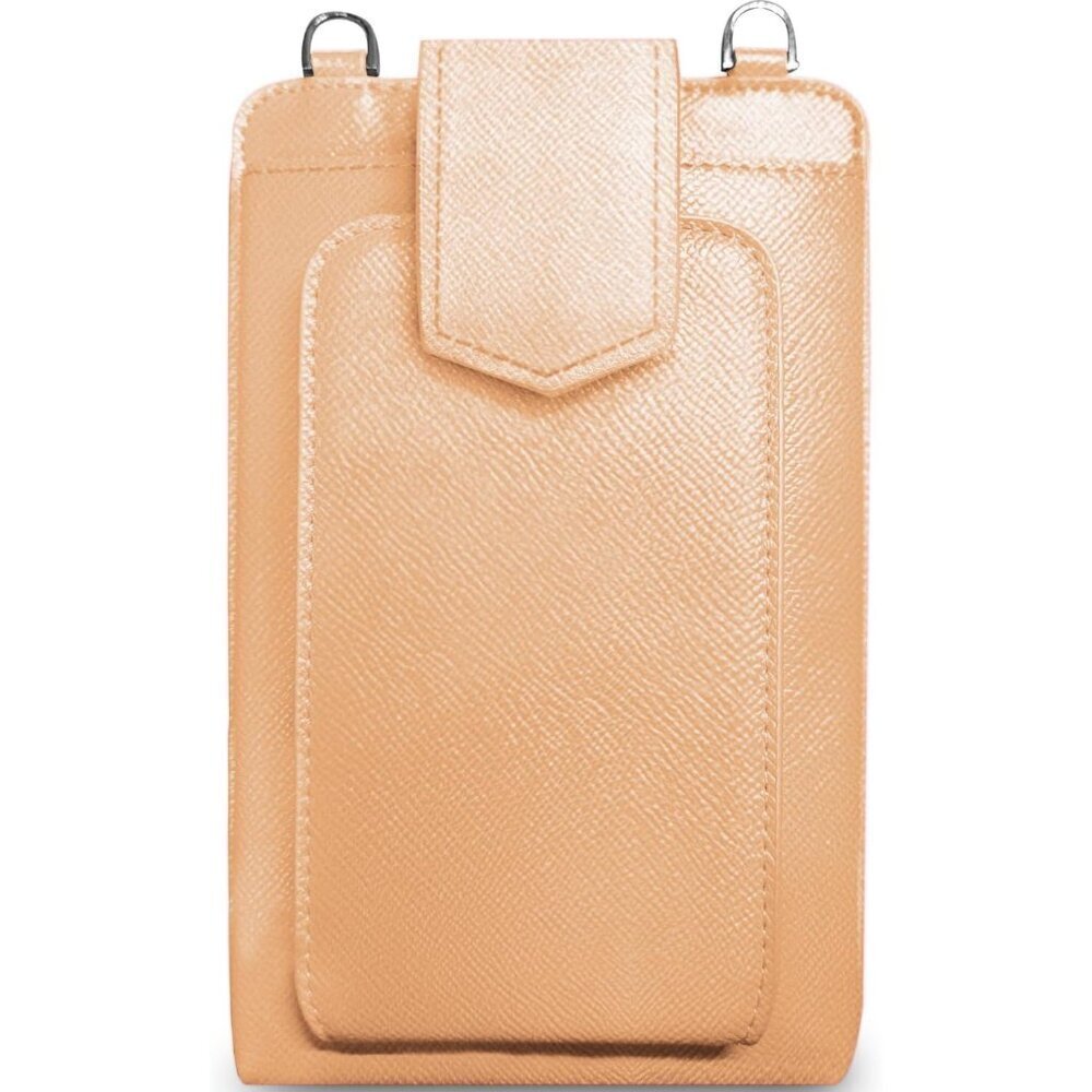 Crossbody Phone Purse Vegan Leather Camel Touch Screen Women Compact Storage